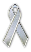 1" Silver Stalking Awareness Ribbon Pin